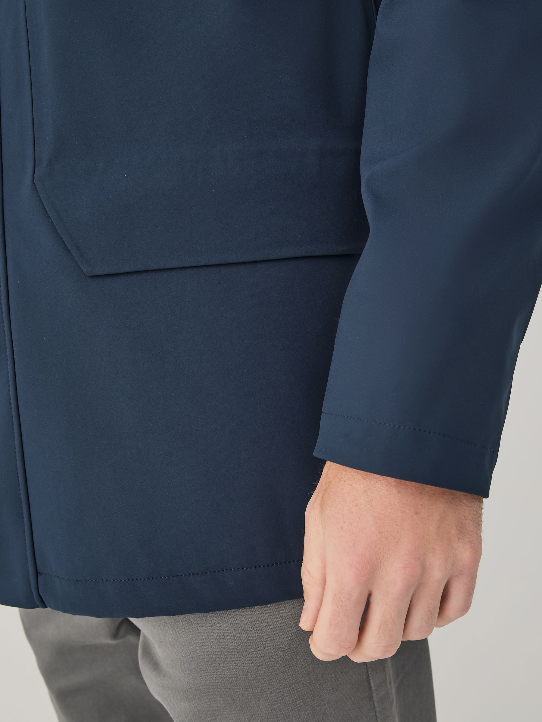 Marineblauw - Drytech Waterdichte Jas met Capuchon en Getapete Naden