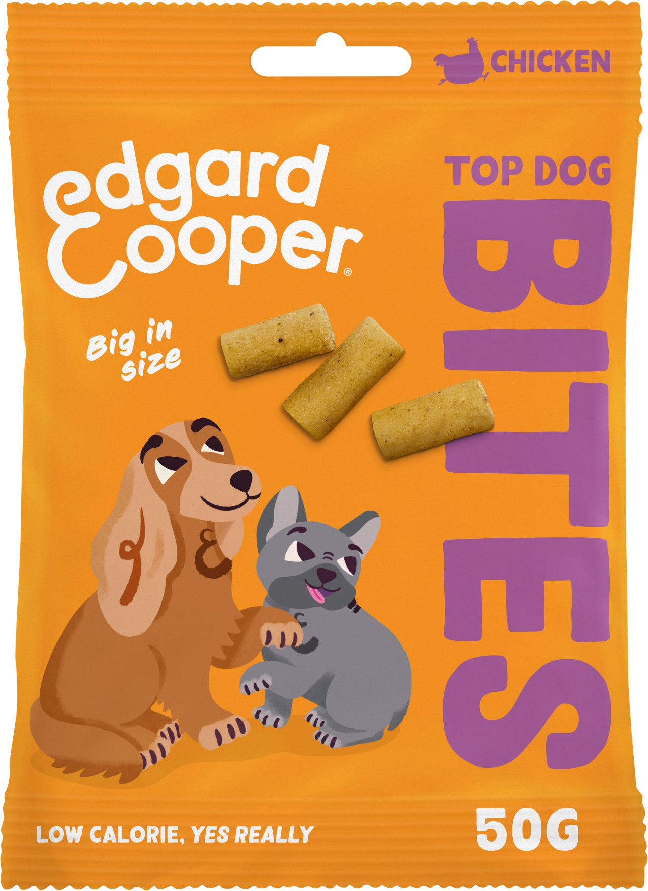 Edgard & Cooper hondensnack Top Dog Bites adult kip large 50 gram