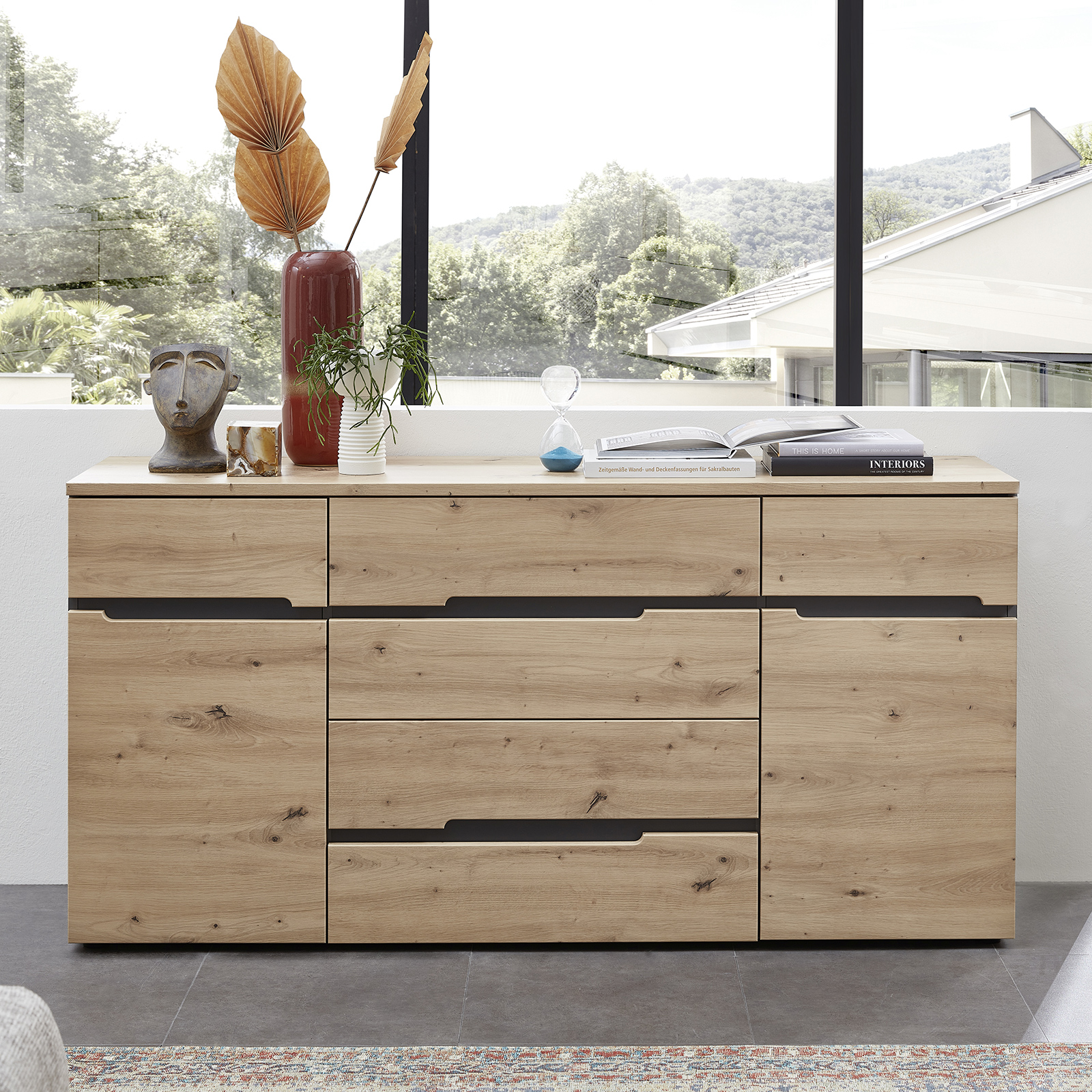 Sideboard - Artisan Eiche - Graphit - 165 cm
