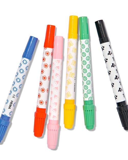 6 feutres avec tampon