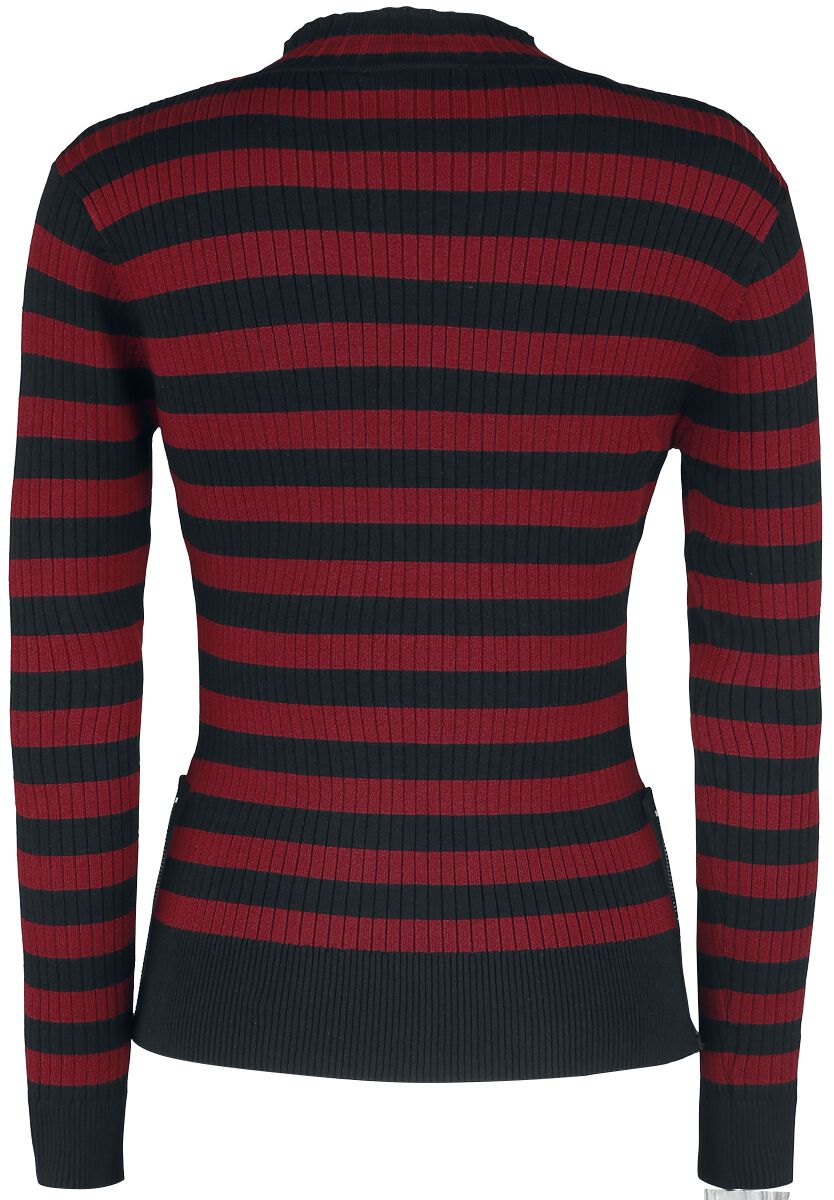 Pull Menace Rayé Rouge & Noir  | Jawbreaker Pull tricoté