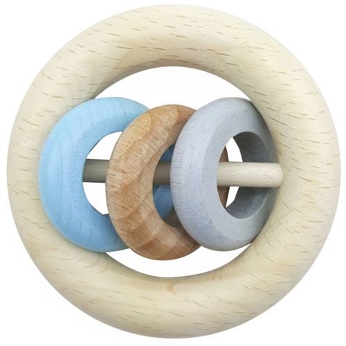 Hess rammelaar met ringen - blauw