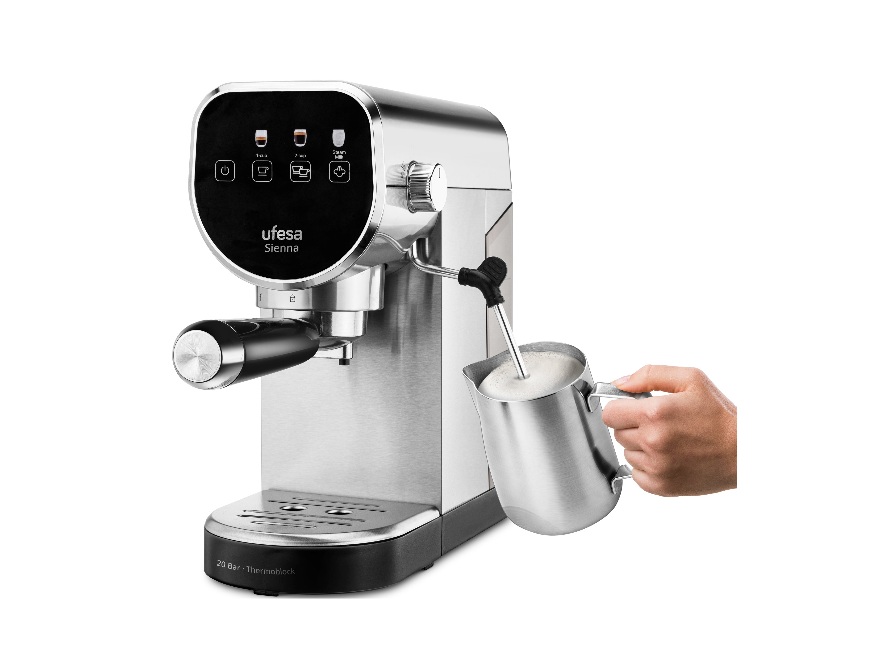 MÁQUINA CAFÉ EXPRESSO MANUAL UFESA SIENNA THERMOBLOCK 20 BARES