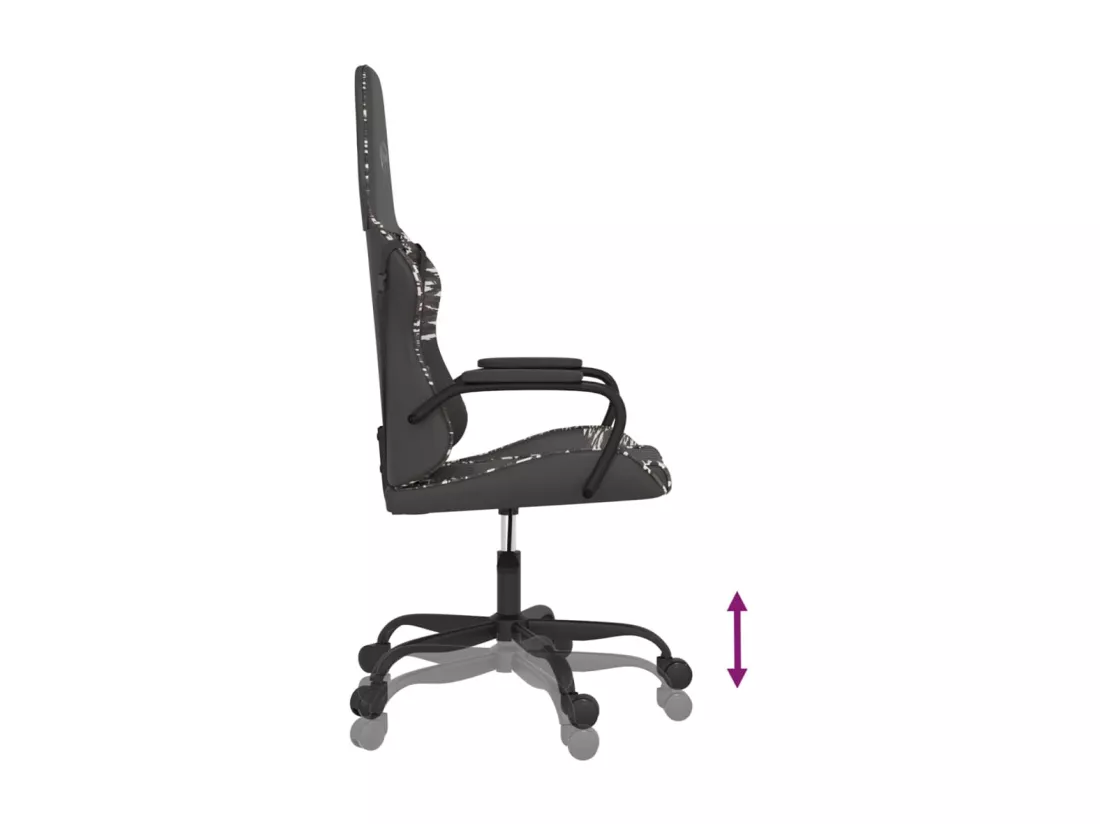 Chaise de jeu Noir et camouflage Similicuir