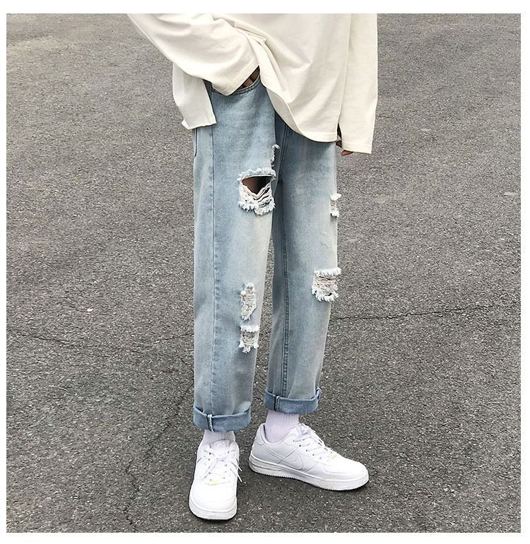 POSI - Gewassen, versleten rechte jeans