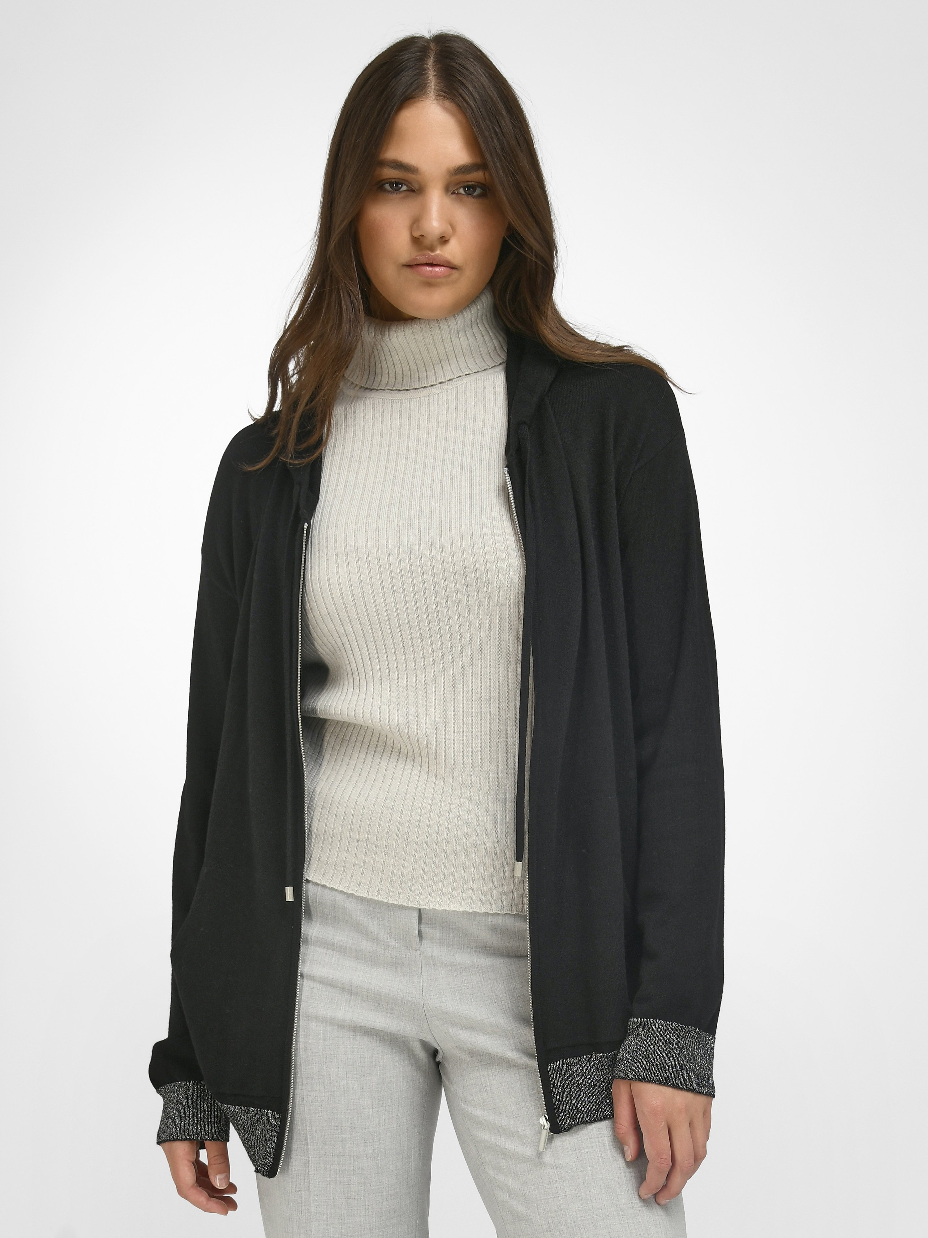 Hoodie-Strickjacke