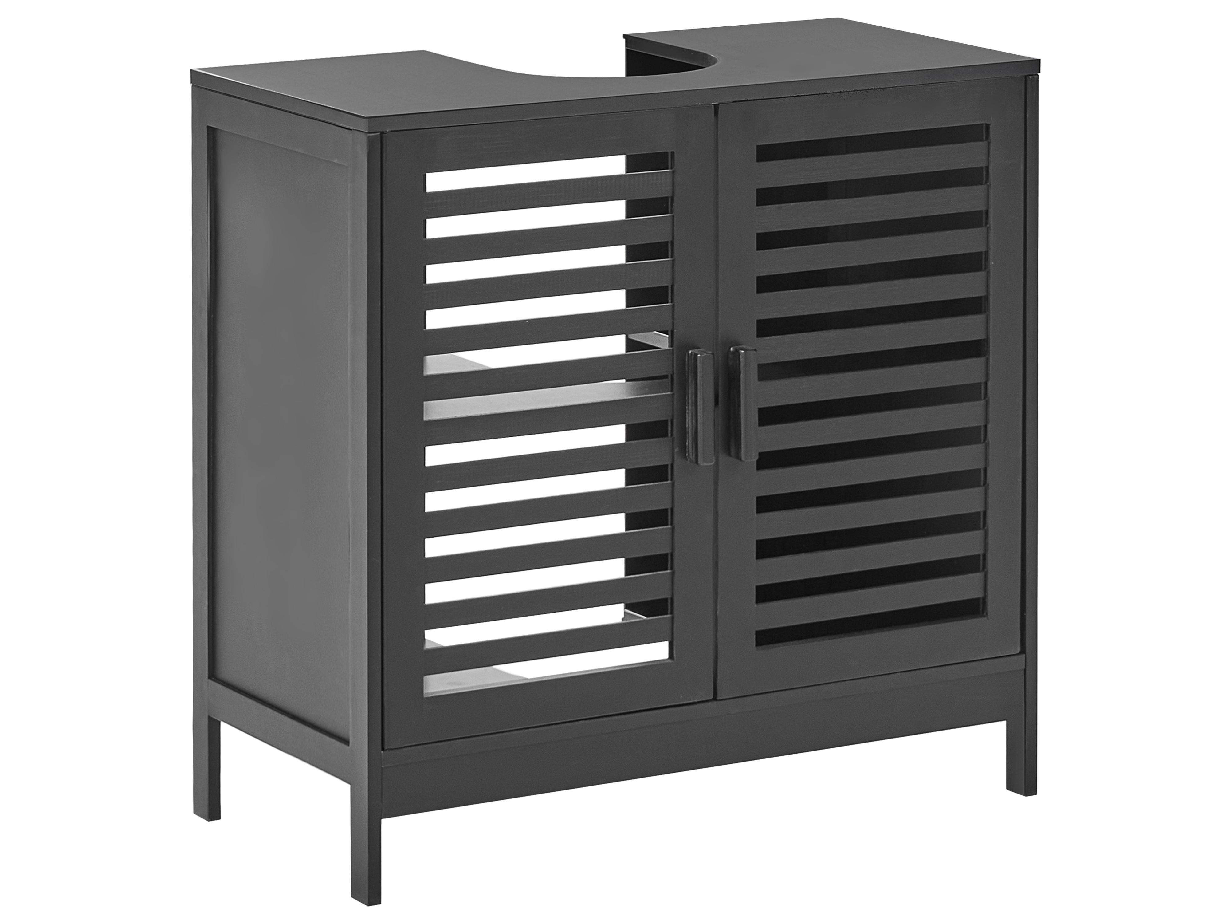 Wastafelkast MISSOULA Bamboehout 60 cm Zwart