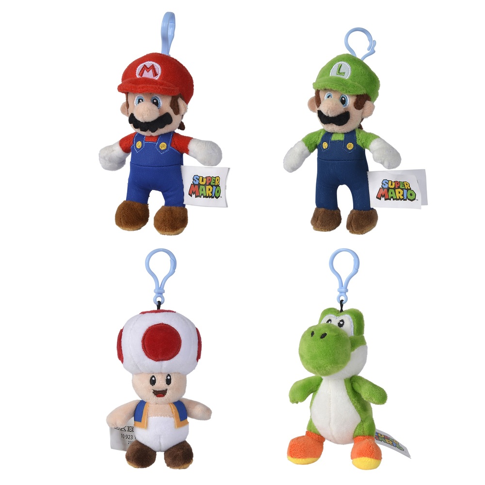 Super Mario 12,5 cm Plüsch-Schlüsselanhänger