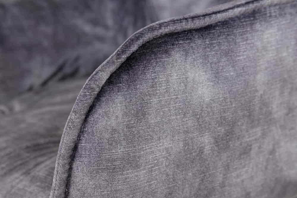 Design Barhocker MILANO grau Samt Barstuhl mit Lehne Metall schwarz Chesterfield-Steppung