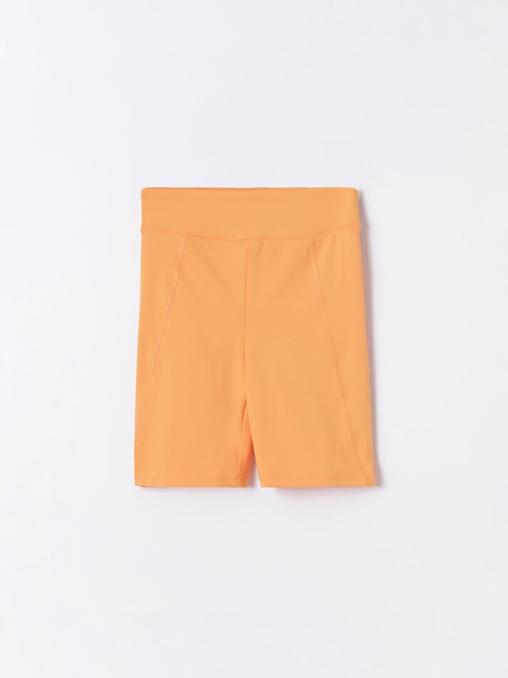 Calça Legging Esportiva para Ciclismo - Tamanho Médio Laranja