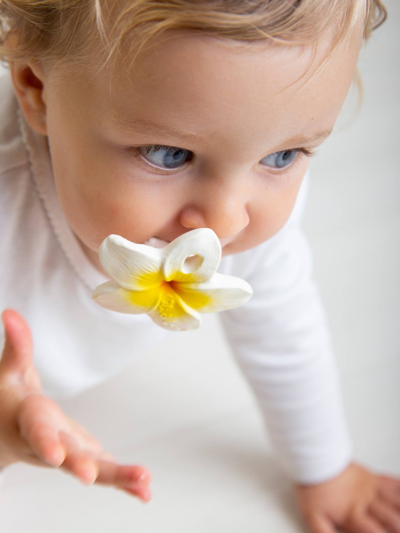 Brinquedo de dentição em forma de flor havaiana