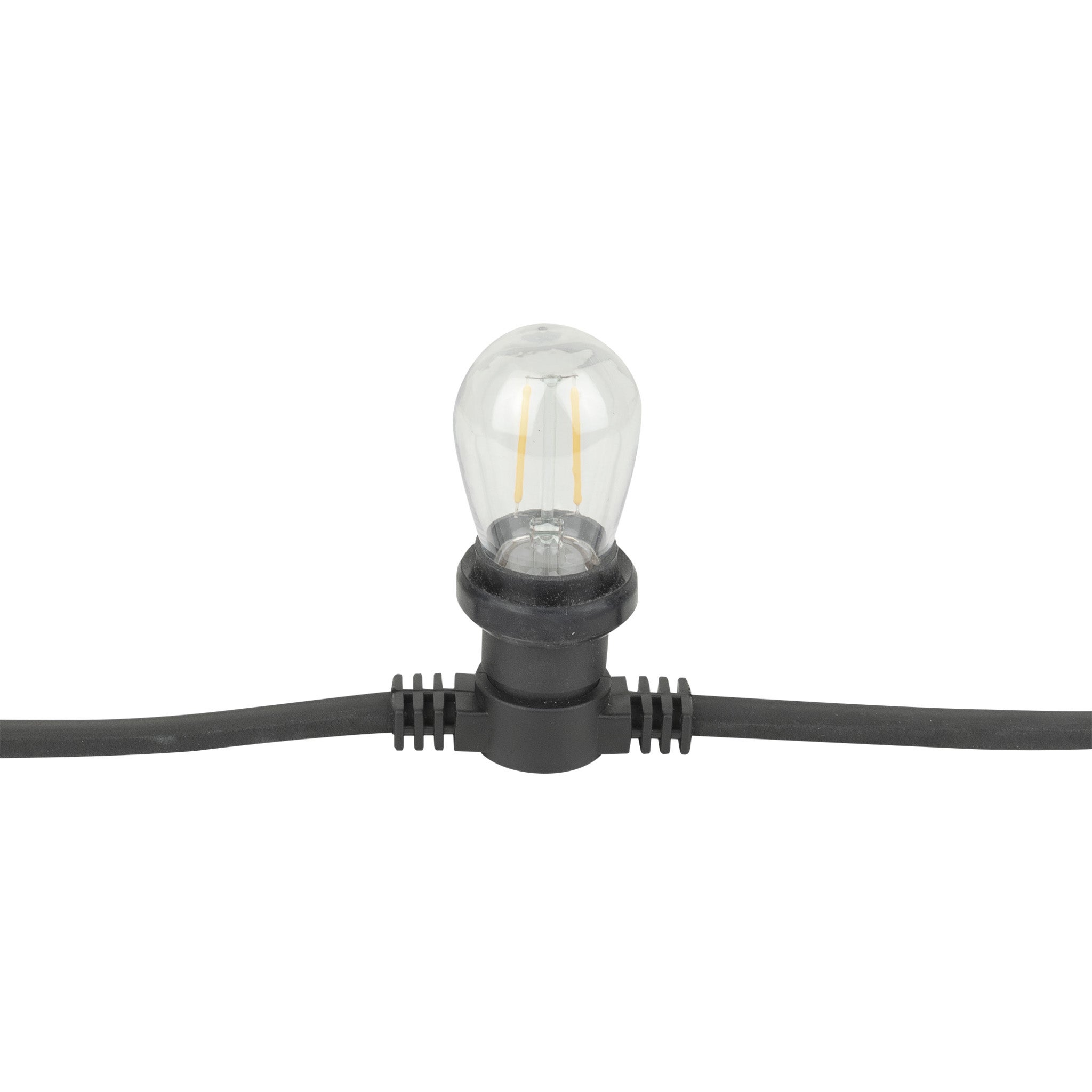 Showgear Festoon Light E27 prikkabel, 20 m en 20 fittingen, zwart