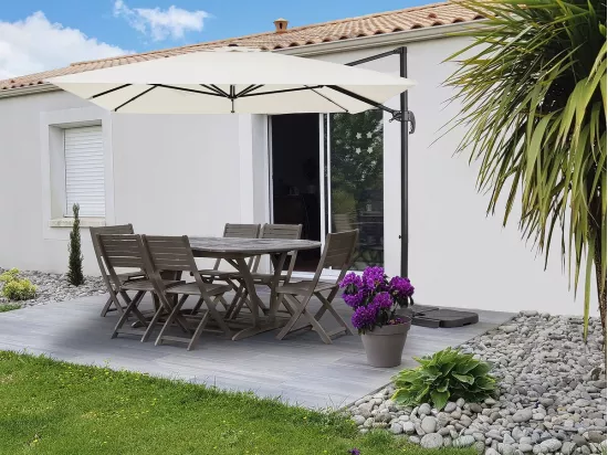 Parasol jardin déporté en aluminium 