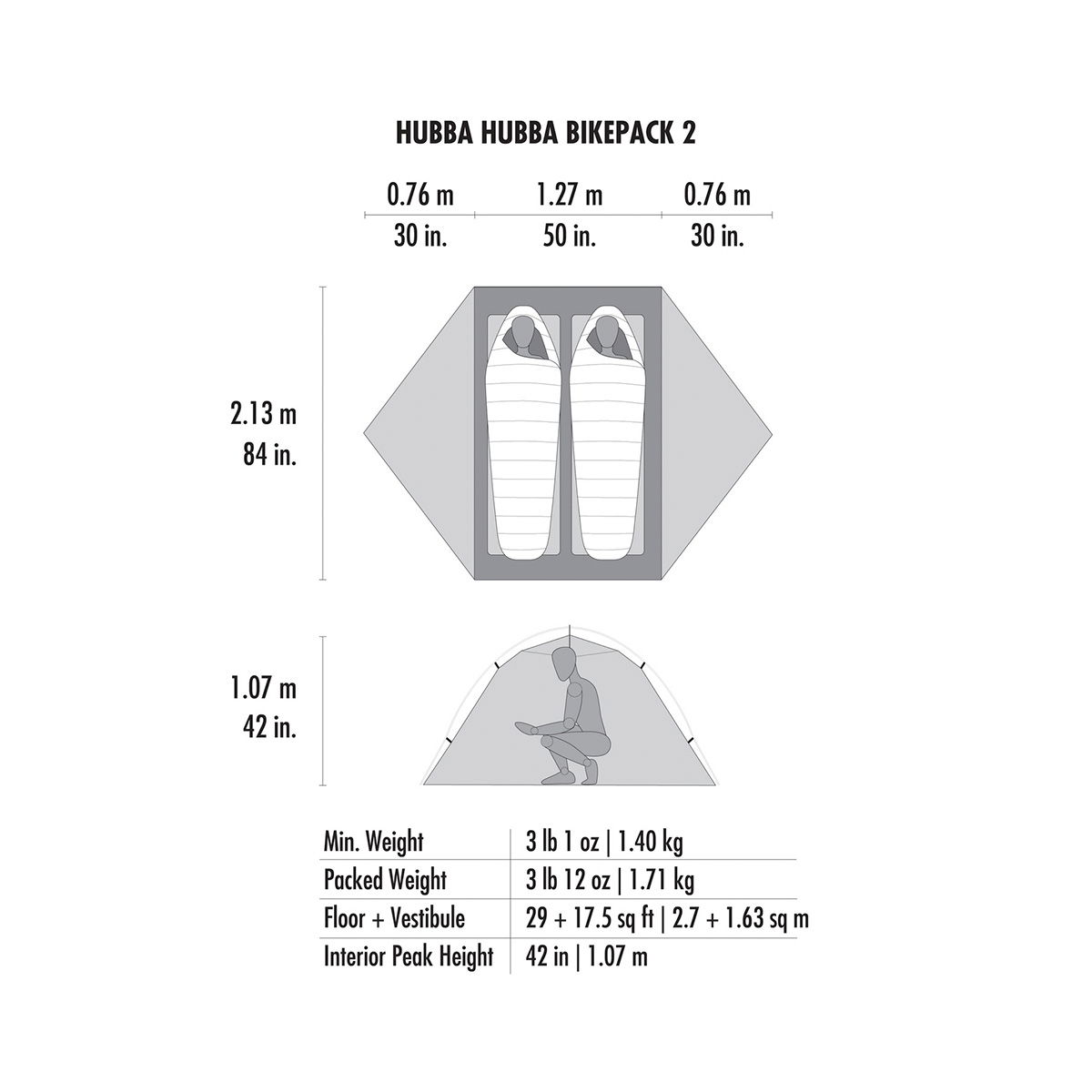 MSR Hubba Hubba Bikepack 2 telt, 2 personer - Spejder Sport