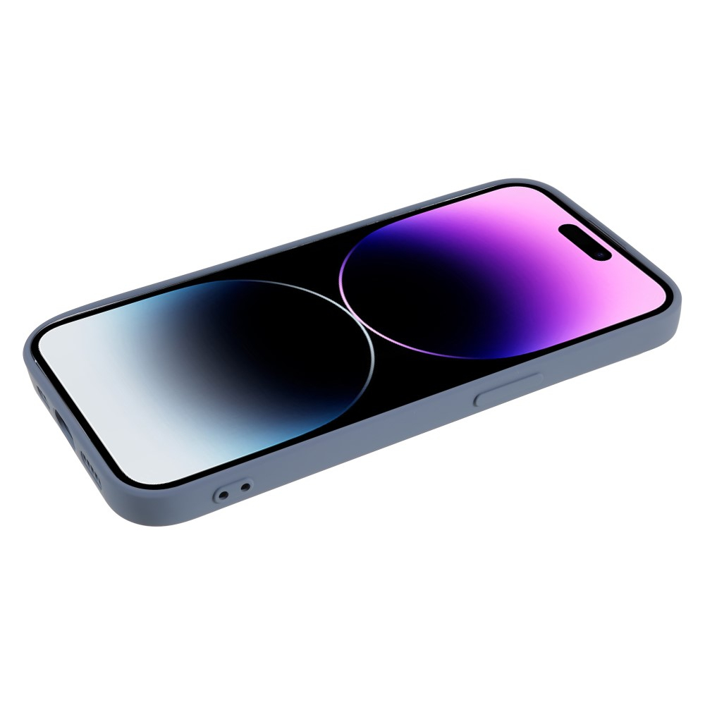 iPhone 15 Pro Gummi Case Hülle mit Kameraschutz - Blaugrau (Matt)
