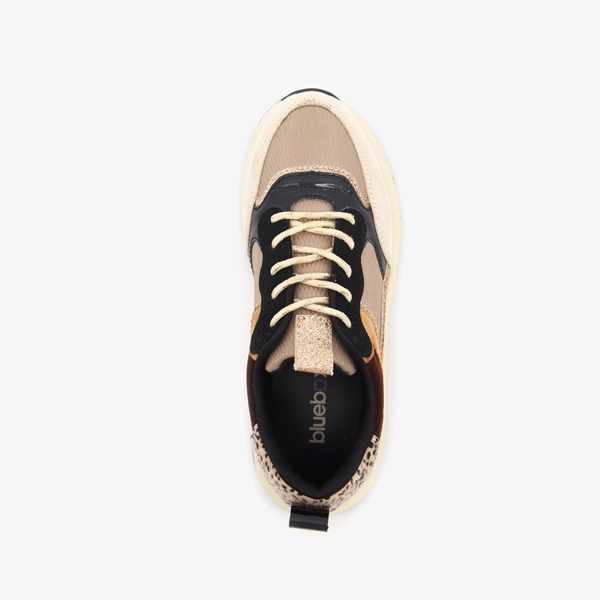 Blue Box dames sneakers beige/bruin
