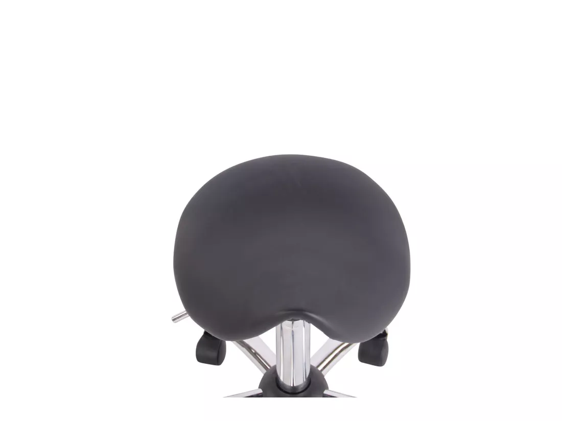 Tabouret - Similicuir & Métal chromé - Noir - Augsburg
