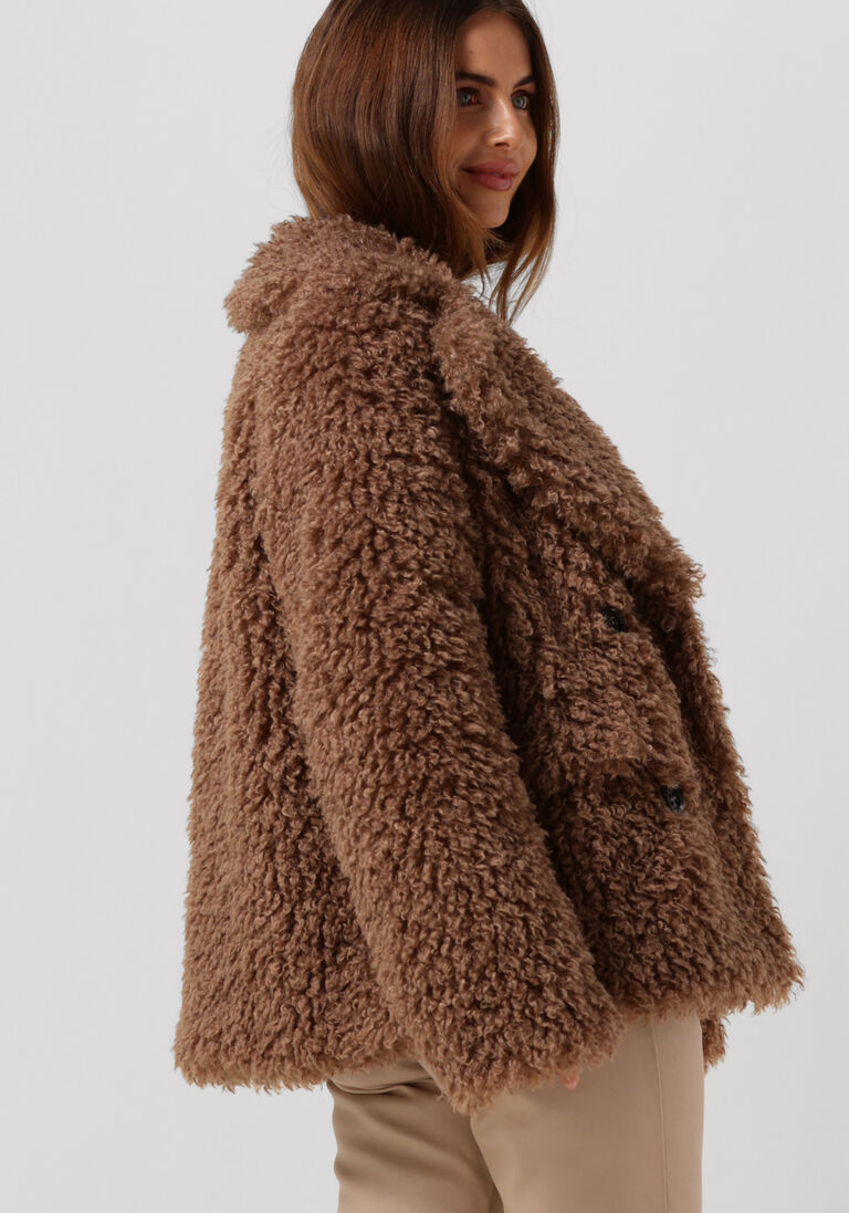 BEAUMONT bruine beaumont teddy jas curly short coat