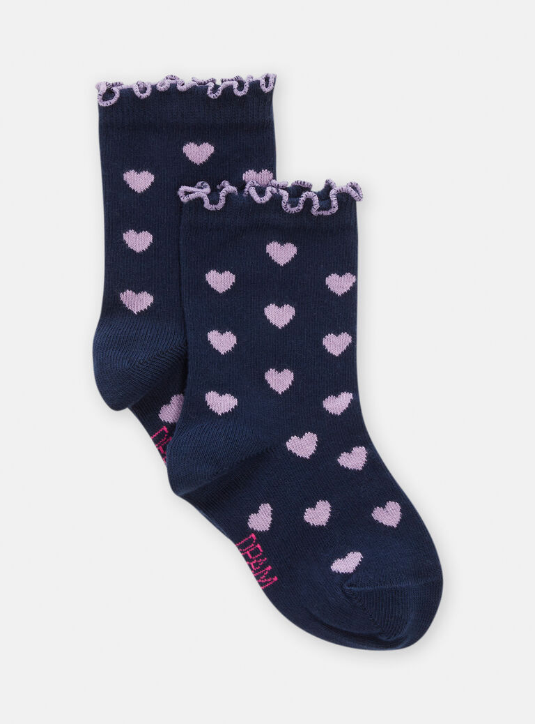 Chaussettes marines à motif curs pour fille
