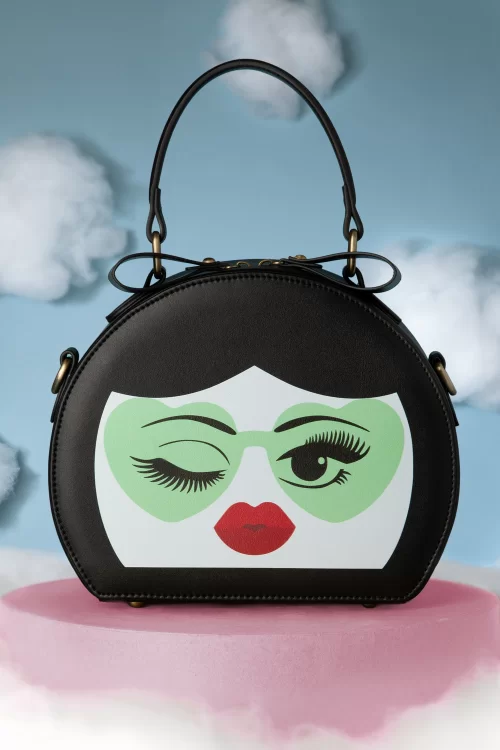 Lola Ramona ♥ Topvintage Odette Loves You Too handtas in zwart