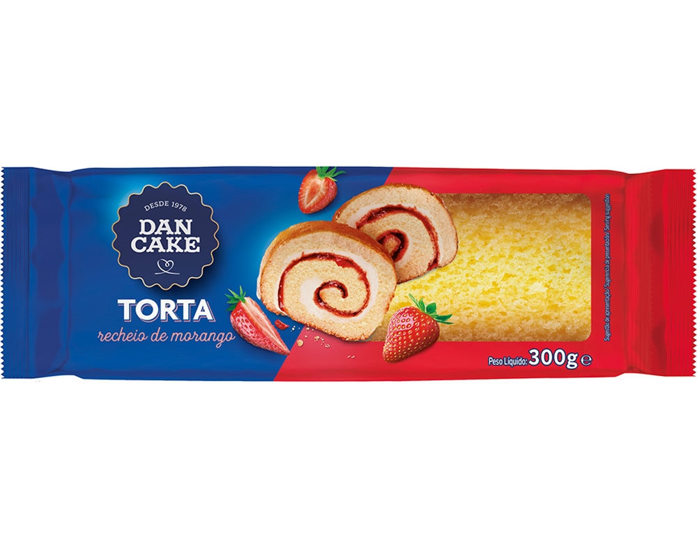 TORTA DANCAKE COM RECHEIO DE MORANGO 300G