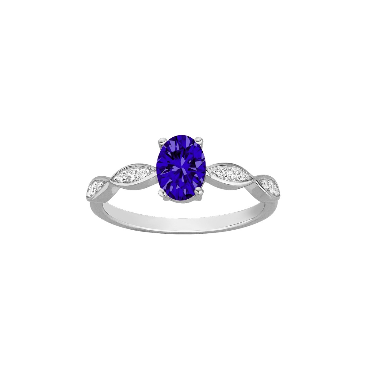 Bague en Argent avec spinelle bleu saphir