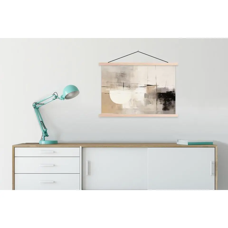 MuchoWow - Schoolplaat/ wandhanger - Abstract - Kunst - Grijs - 90 x 6