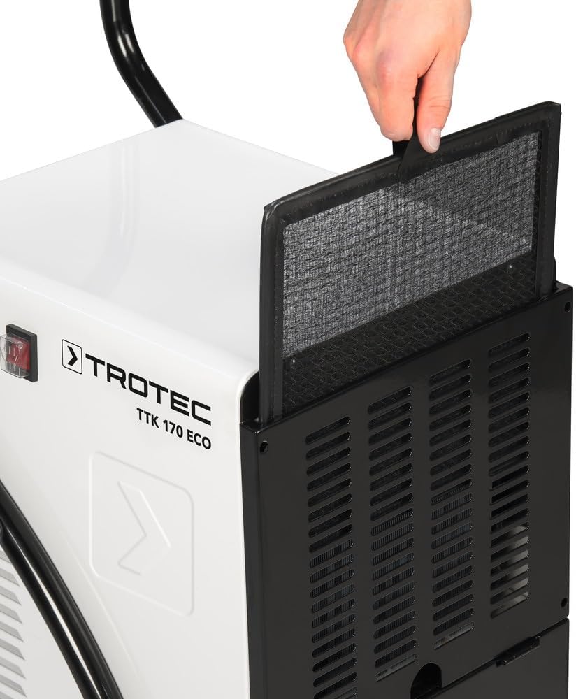 TROTEC Luftentfeuchter TTK 170 ECO – Leistung 52 L/Tag – Fläche 90 m² / 230 m³ – Bautrockner mit Betriebsstundenzähler – für große Räume