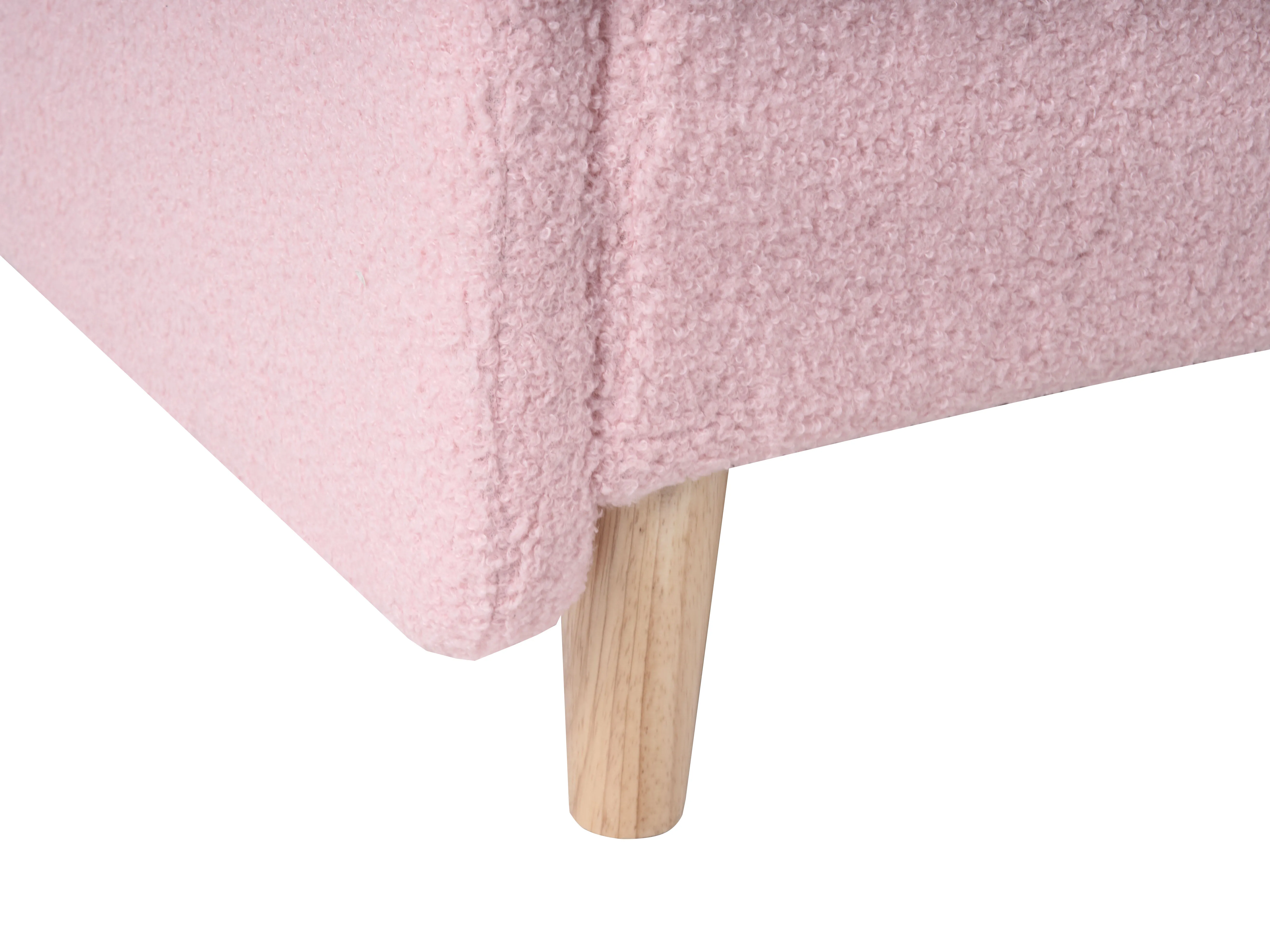 Kinderbed Bouclé LAYE 90 x 200 cm Roze