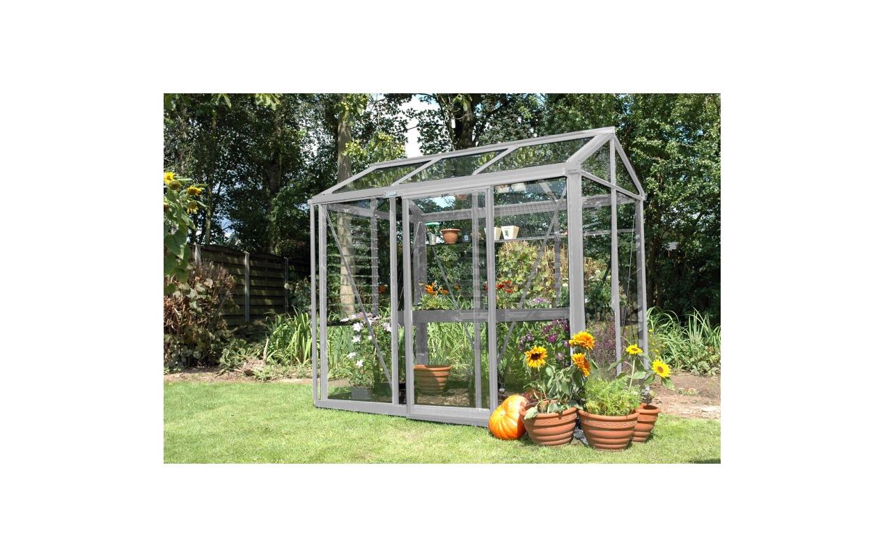 Gewächshaus Helios Urban, Alu 162 x 236 x 217 cm, Glas 4 mm<br>Stilvolles Gewächshaus für den urbanen Garten