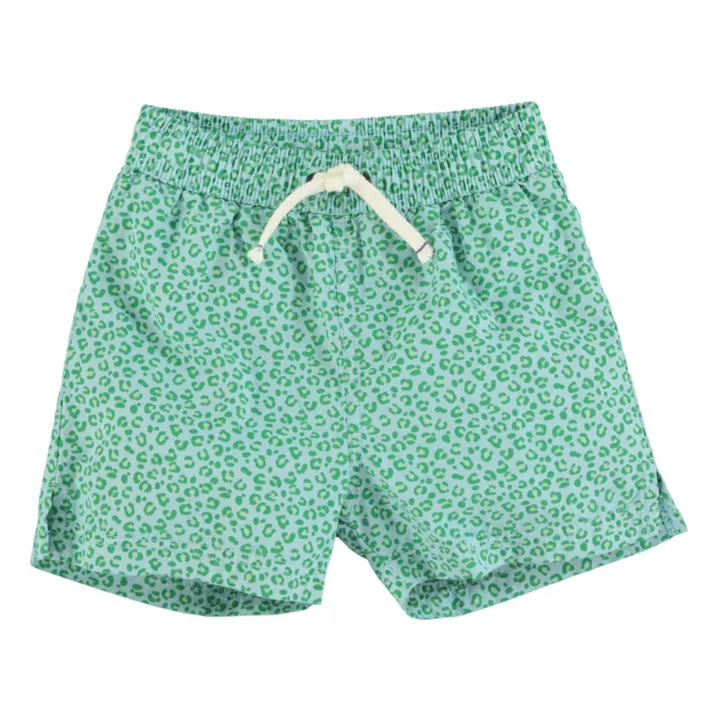 Piupiuchick Short de Bain Léopard Matière Recyclée | Bleu ciel