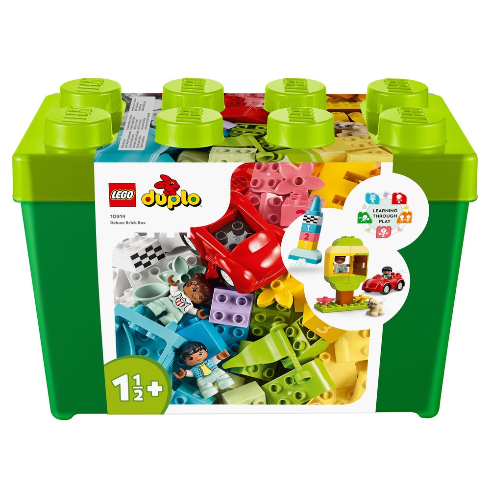 LEGO DUPLO 10914 Classic Deluxe Bausteinbox mit Aufbewahrung und Spielzeugauto