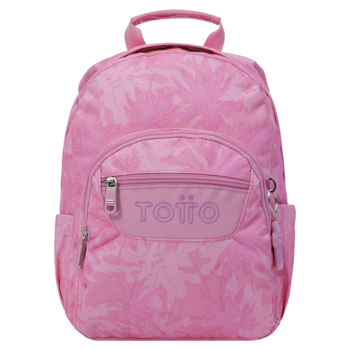 Mochila Escolar Totto Rosa com Estampa de Palmeiras (Tempera)