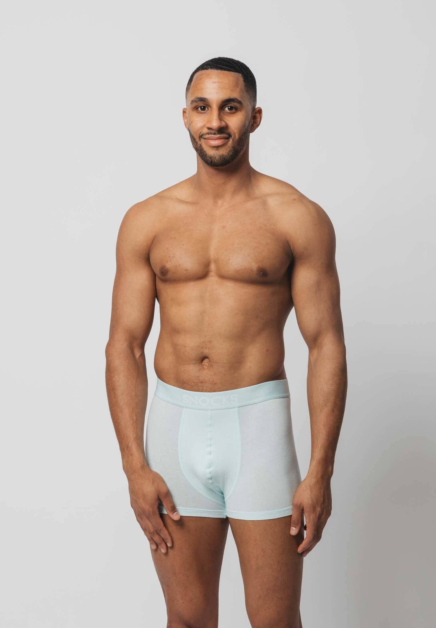 SNOCKS| Herren Boxershorts mit farbigem Bund aus Bio-Baumwolle im 6er-Pack
