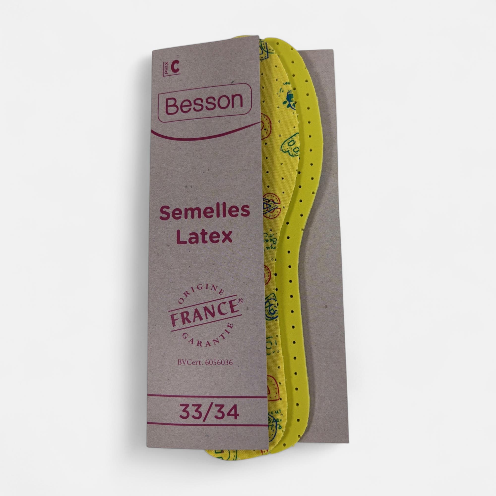 Semelles latex 33 34 sans coloris