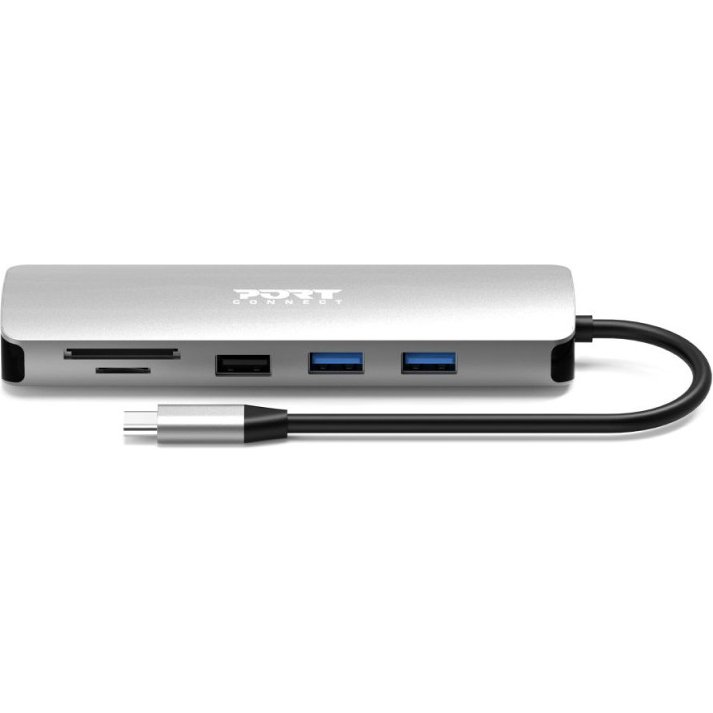 Port Designs 900164 station d'accueil Avec fil USB 3.2 Gen 1 (3.1 Gen 1) Type-C Acier inoxydable