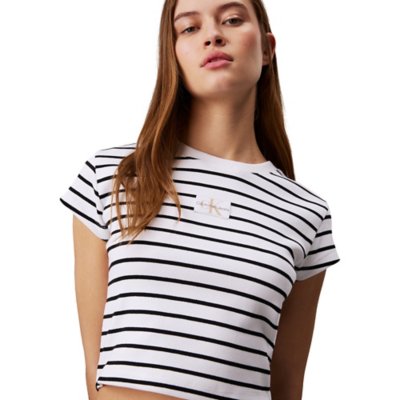 Tee-shirt à manches courtes femme Woven Label CALVIN KLEIN