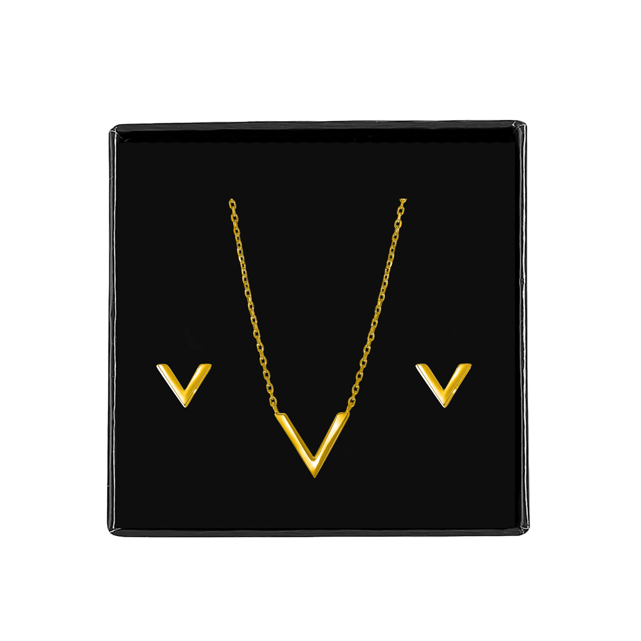 Zilveren set goldplated V