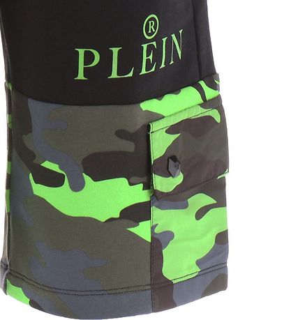 Philipp Plein Sweatshorts - Sort/ Grøn Camouflage