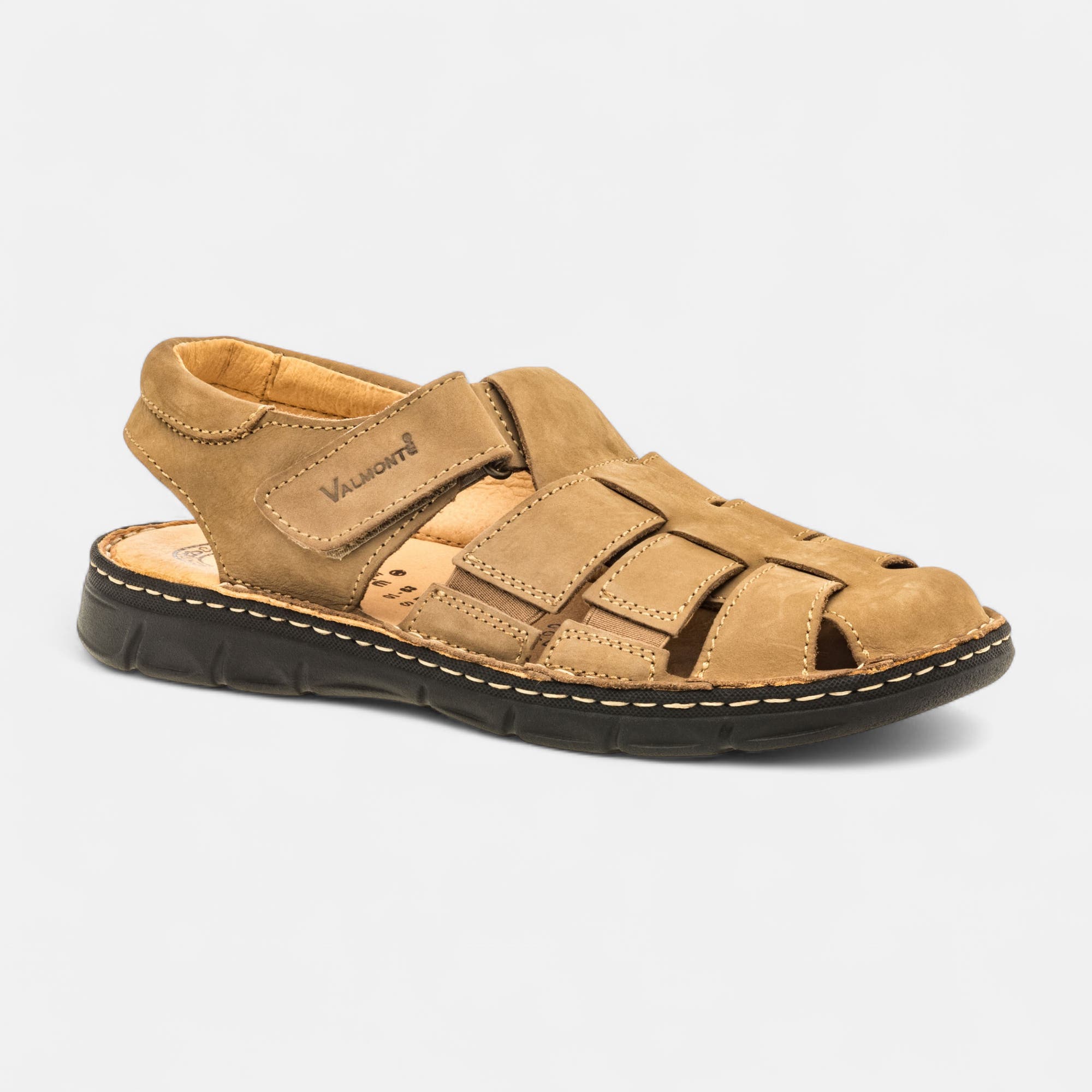 Nu-pieds confort Homme en cuir beige
