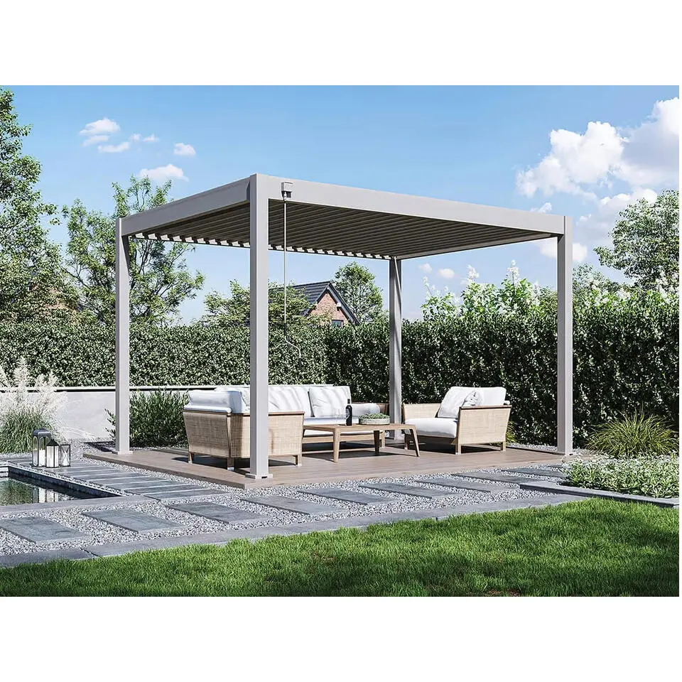 Orion Deluxe terrasoverkapping 300 x 400 cm lichtgrijs