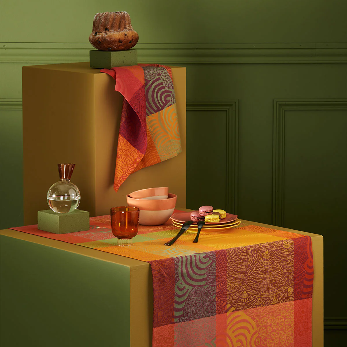 Chemin de table pur coton multicolore 155X55 Garnier Thiebaut