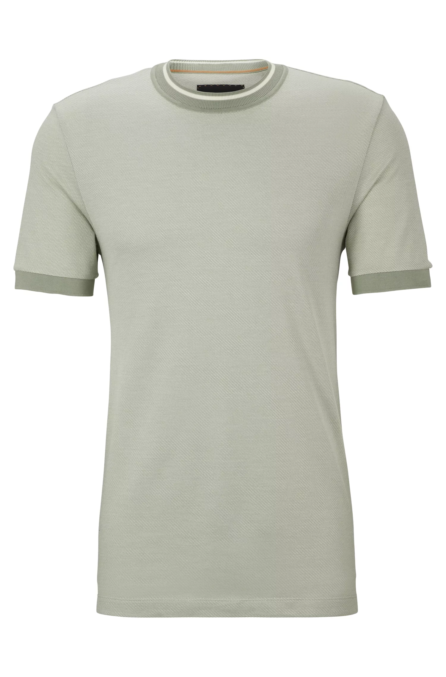 Camiseta BOSS Camel com microestampa em algodão e seda.