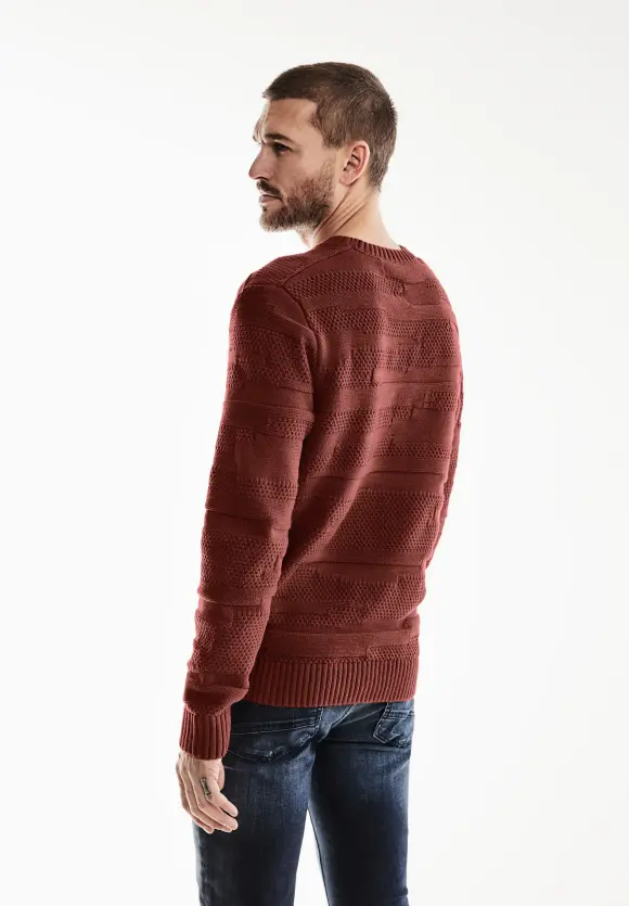 Pullover mit Muster - rusty red