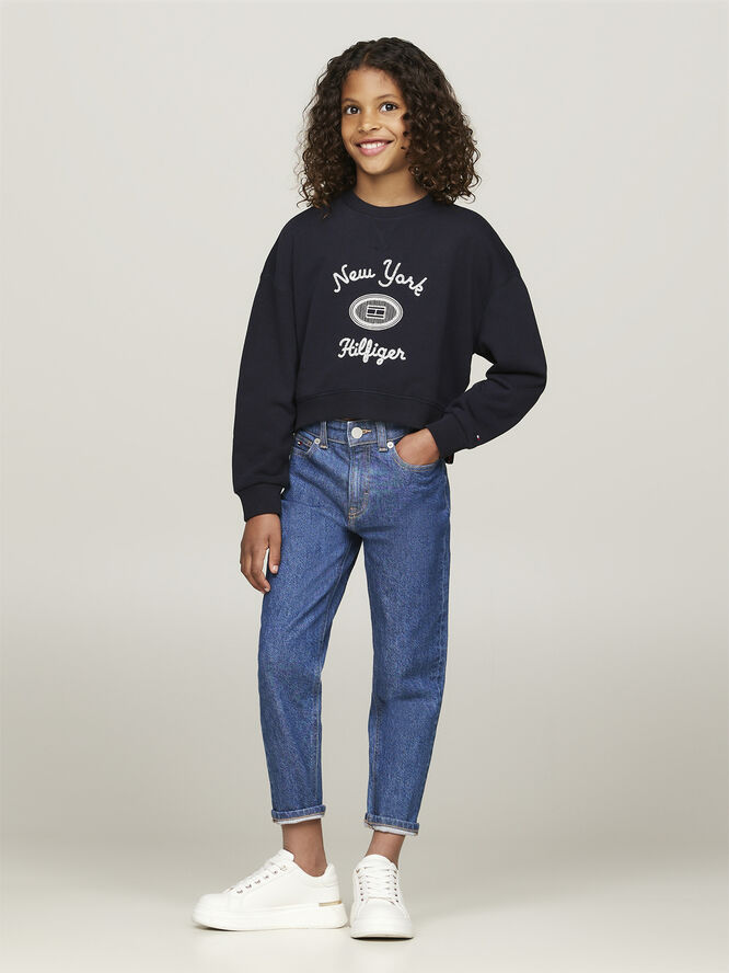 Tommy Hilfiger HILFIGER NY EMBROIDERED CREWNECK Desert sky
