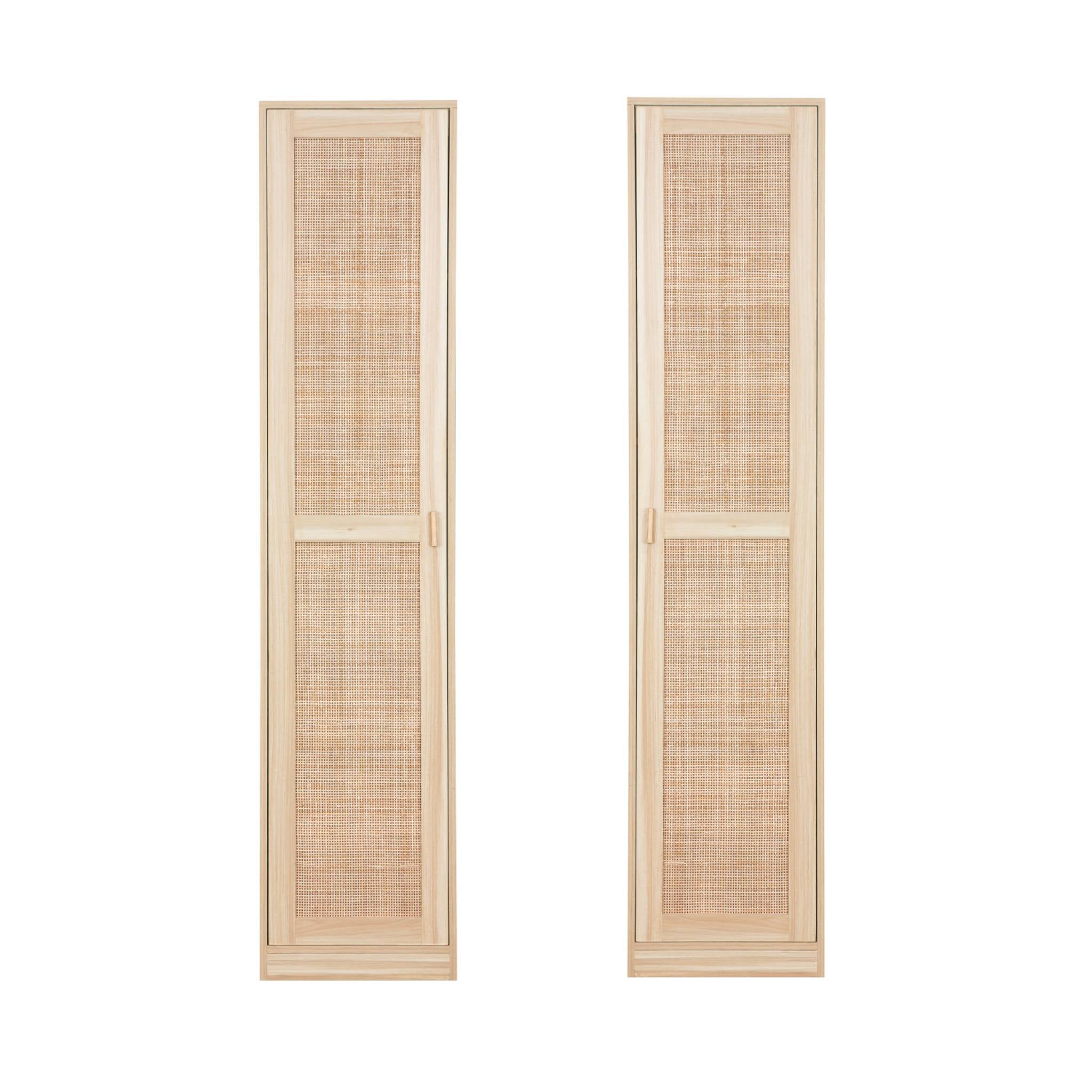 sweeek - Dressingkast rotan en houteffect, 1 deur, 5 planken
