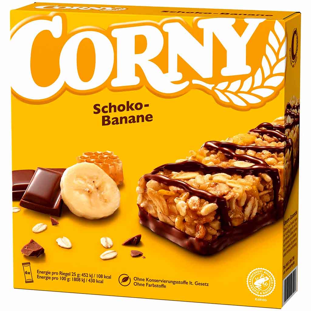 Corny Schoko Banane Müsliriegel 6er 150g MHD:21.12.25