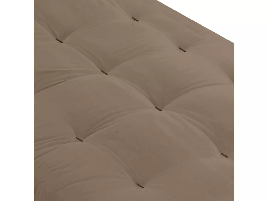 Matelas futon coeur en mousse à mémoire de forme, taupe 180x200