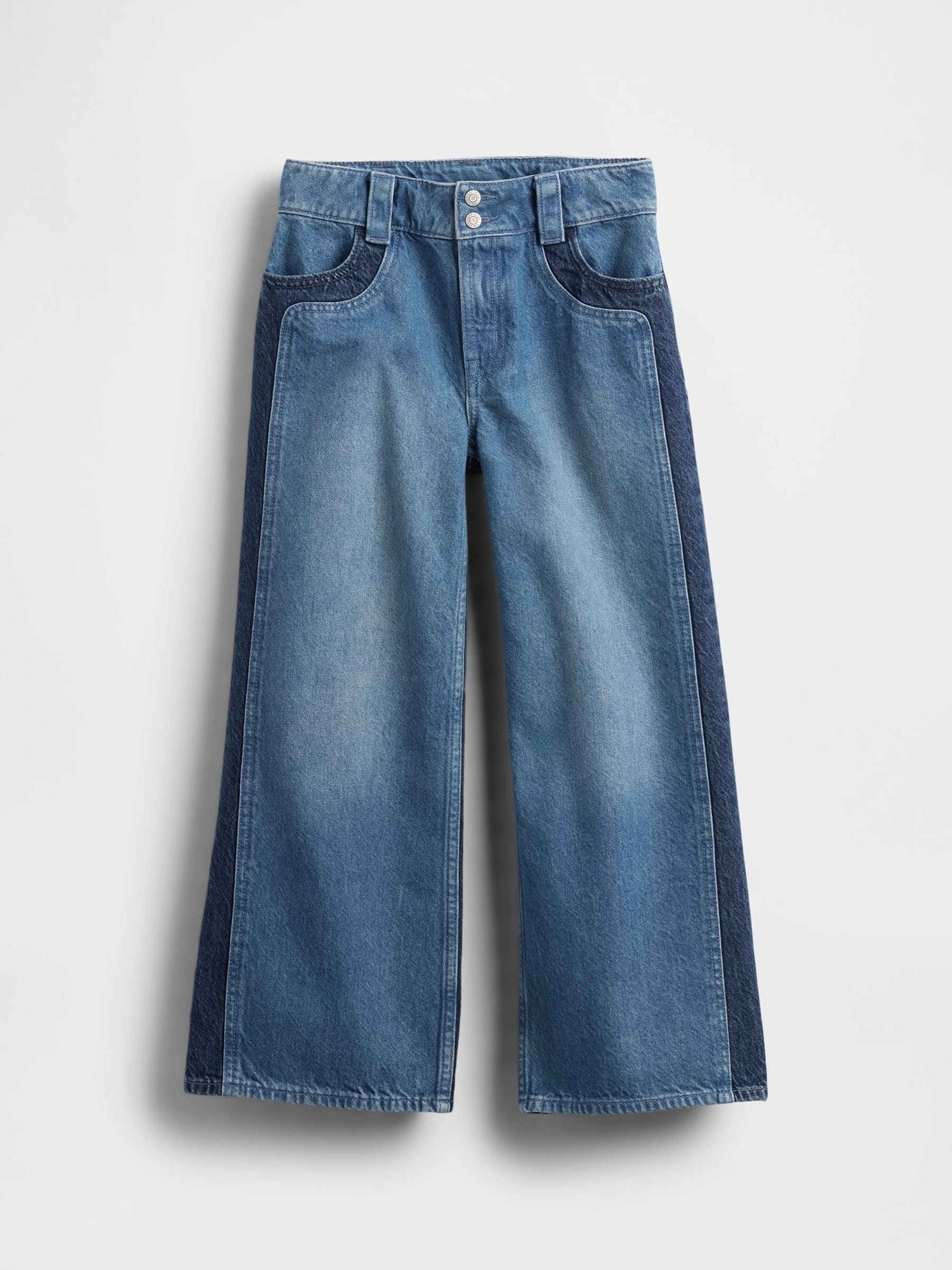 Gap Stride enkeljeans met hoge taille en wijde pijpen (5-13jr)