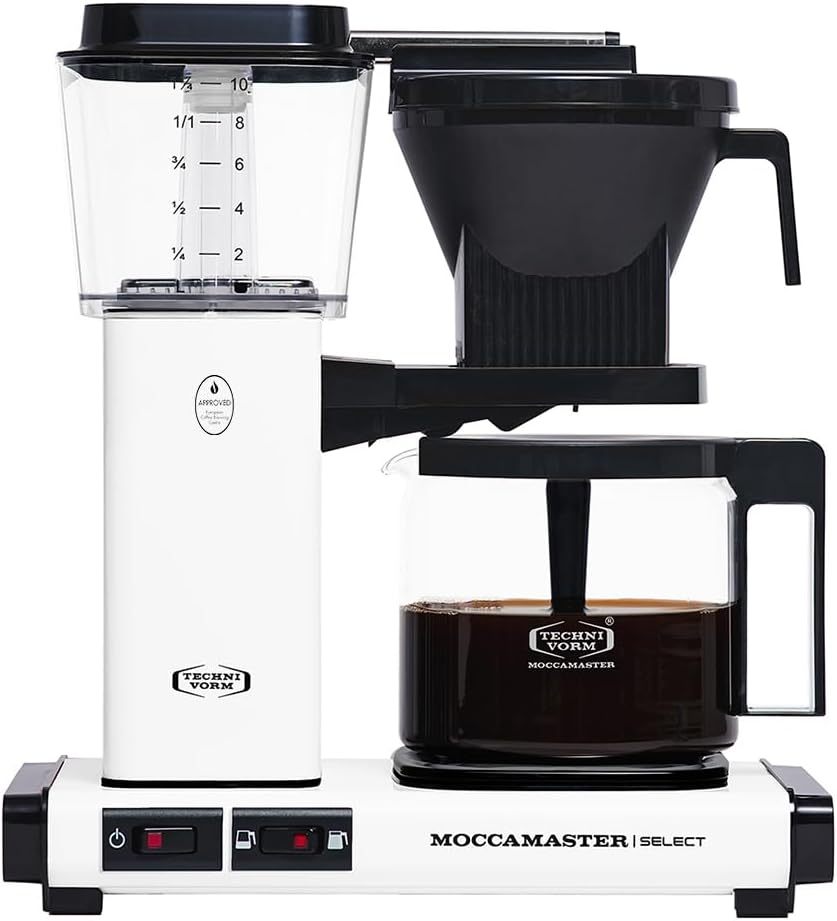 Moccamaster KBG Select, Kaffeemaschine, Retro Kaffeemaschine, Filterkaffee, Off-White, 1.25L